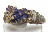 Vivid-Blue Azurite Encrusted Quartz Crystals - China #213825-1